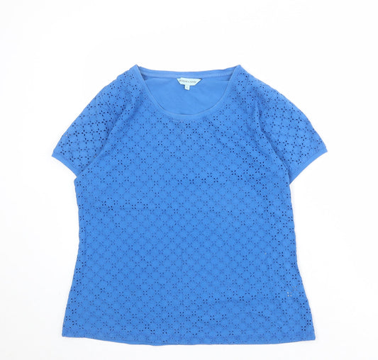 Womens UK Size L Dickins & Jones Blue 100% Cotton T-Shirt