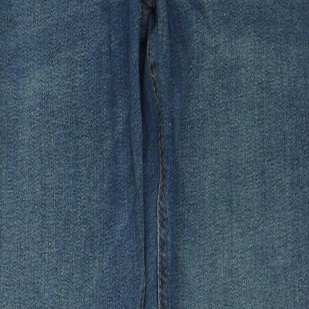 Pull&Bear Mens Blue Cotton Skinny Jeans Size S Slim Zip