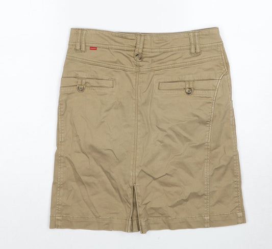 Jackpot Womens Beige Cotton A-Line Skirt Size 6 Zip