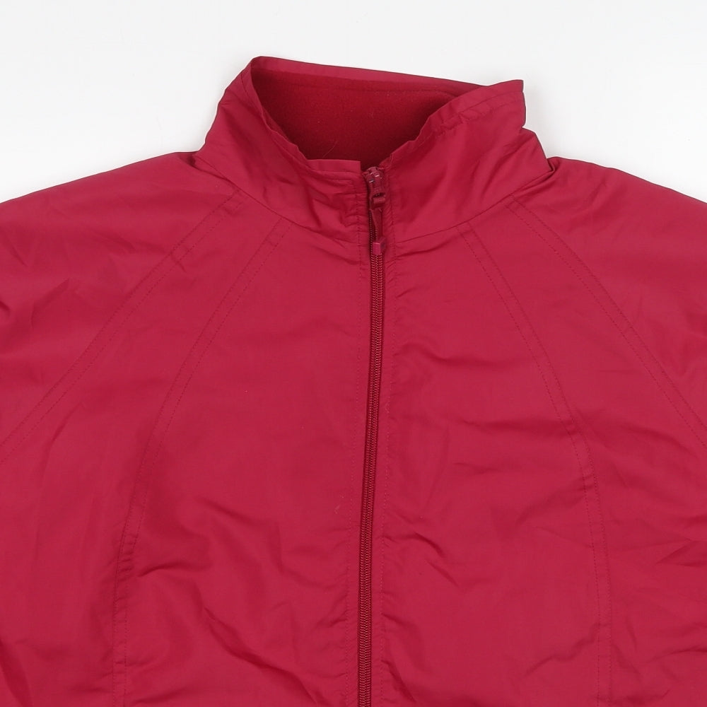 Mountain Life Womens Pink Windbreaker Jacket Size 12 Zip