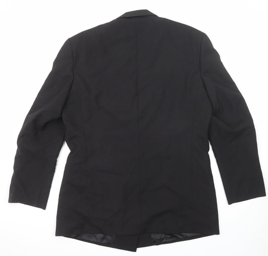 Leonards Mens Black Polyester Jacket Suit Jacket Size 42 Regular