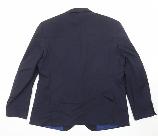 Burton Mens Blue Polyester Jacket Suit Jacket Size 48 Regular