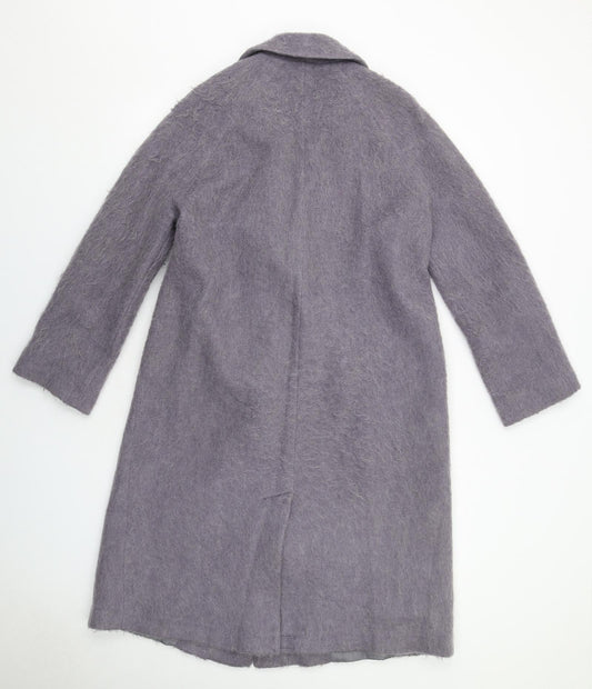 ASOS Womens Purple Pea Coat Coat Size 10 Button