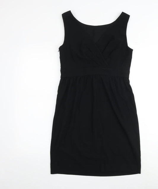 N.W.3 Womens Black Polyester A-Line Size 10 Round Neck Zip