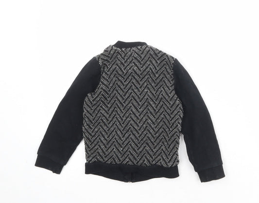 River Island Boys Black Geometric Jacket Size 2-3 Years Zip
