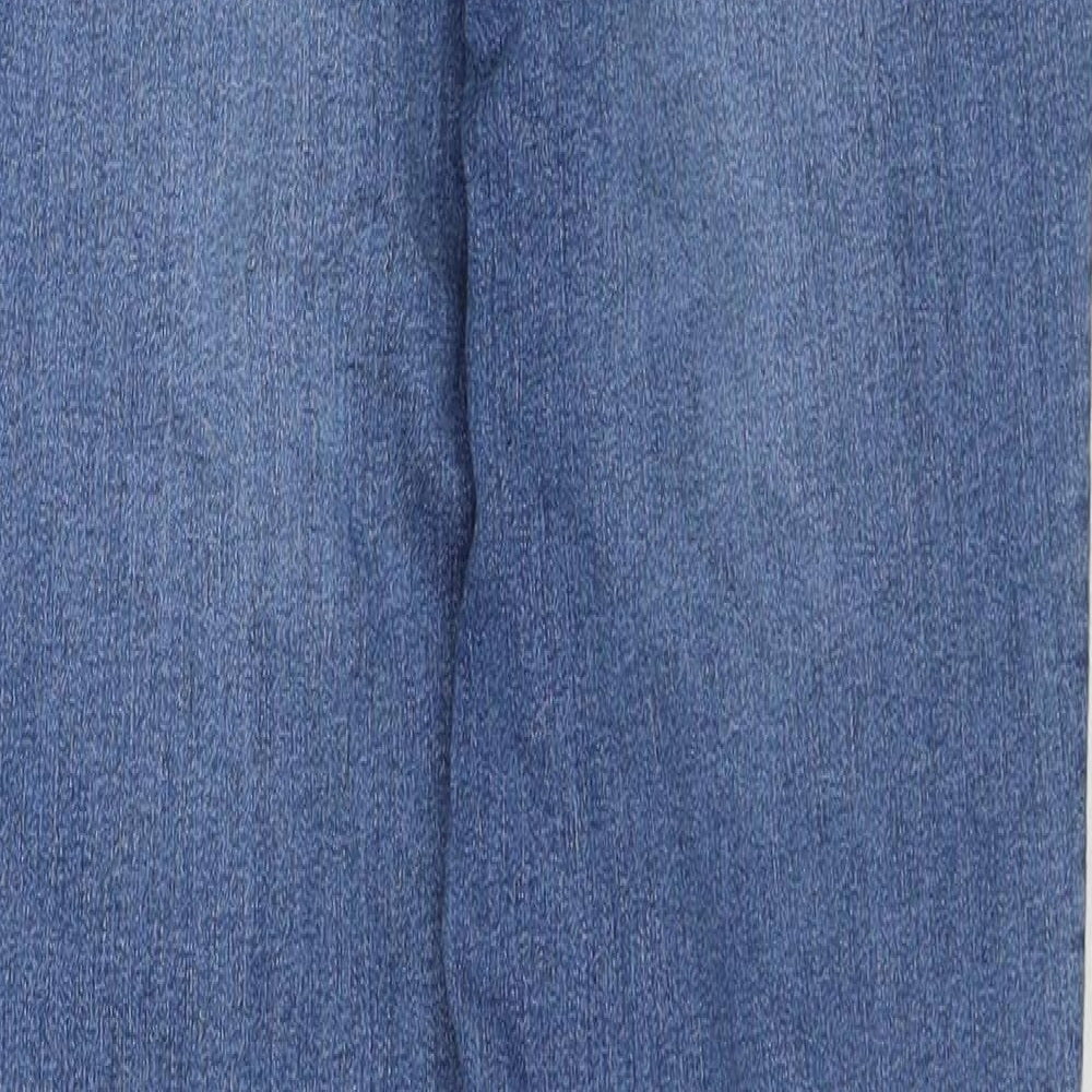H&M Womens Blue Cotton Skinny Jeans Size 12 Regular Zip