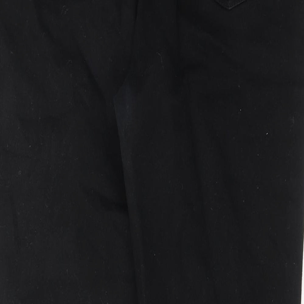 Brand and care label for Dunnes women’s black cotton skinny jeans, size UK 10, regular zip