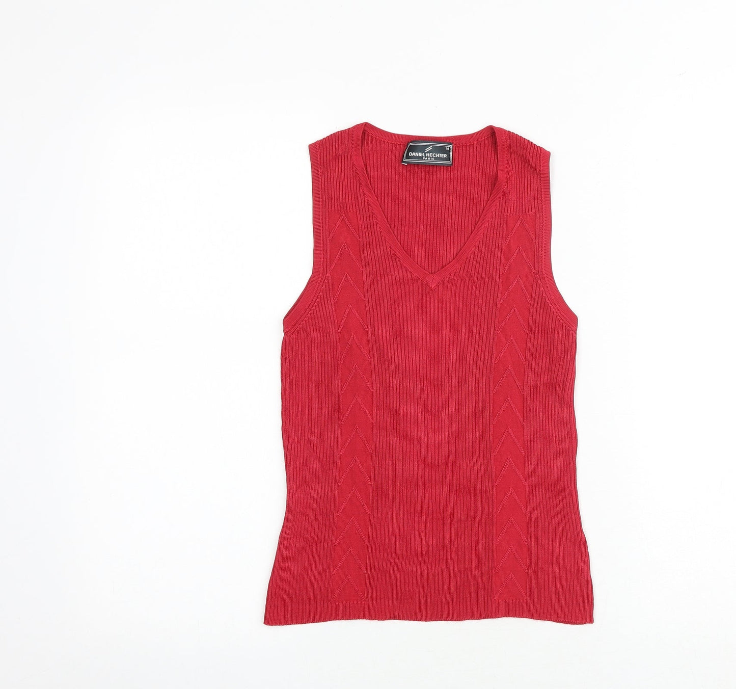 Daniel Hetcher Womens Red Viscose Basic Tank Size M V-Neck