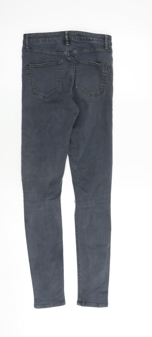 Topshop Womens Grey Cotton Skinny Jeans Size 26 in Slim Zip