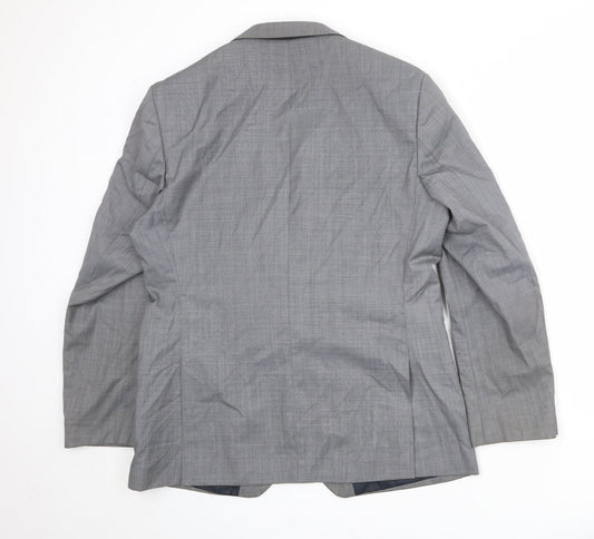 French Connection Mens Grey Plaid Polyester Jacket Suit Jacket Size 42 Regular
