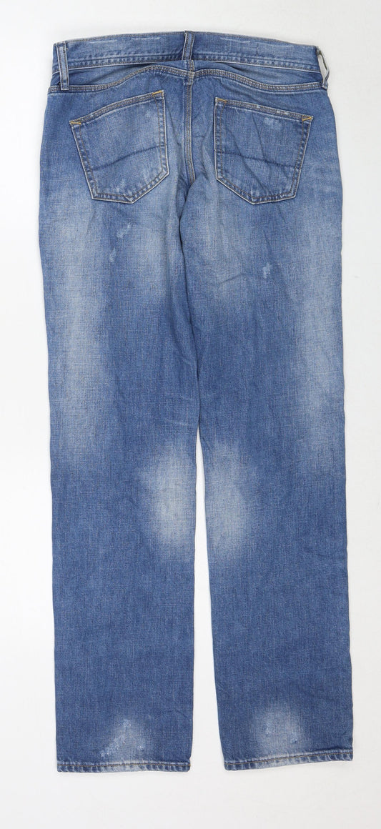 Gap Womens Blue Cotton Boyfriend Jeans Size 26 L32 in Regular Zip