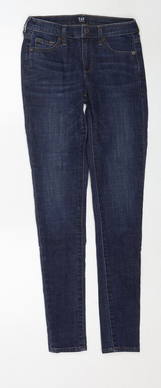 Gap Womens Blue Cotton Skinny Jeans Size 25 in Regular Zip