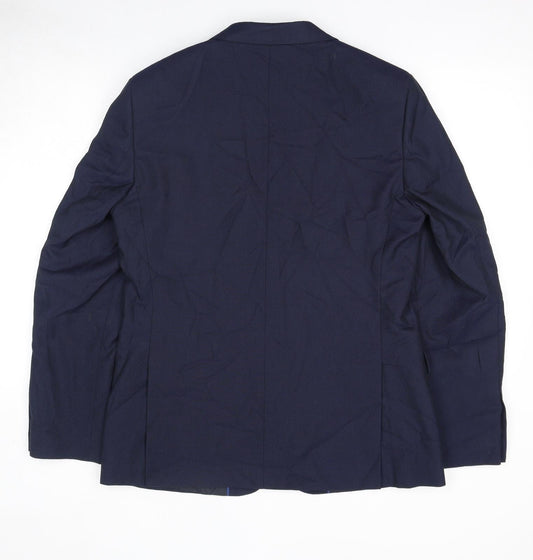 Marks and Spencer Mens Blue Polyester Jacket Suit Jacket Size 40 Regular