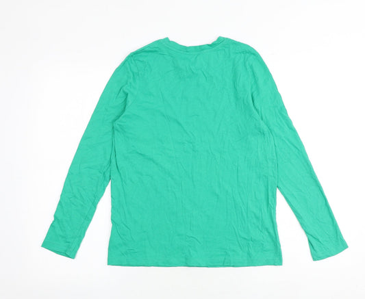 Dunnes Stores Womens Green 100% Cotton Basic T-Shirt Size XS Round Neck