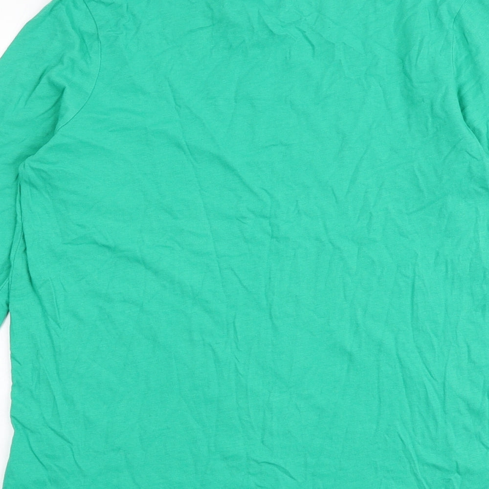 Dunnes Stores Womens Green 100% Cotton Basic T-Shirt Size XS Round Neck