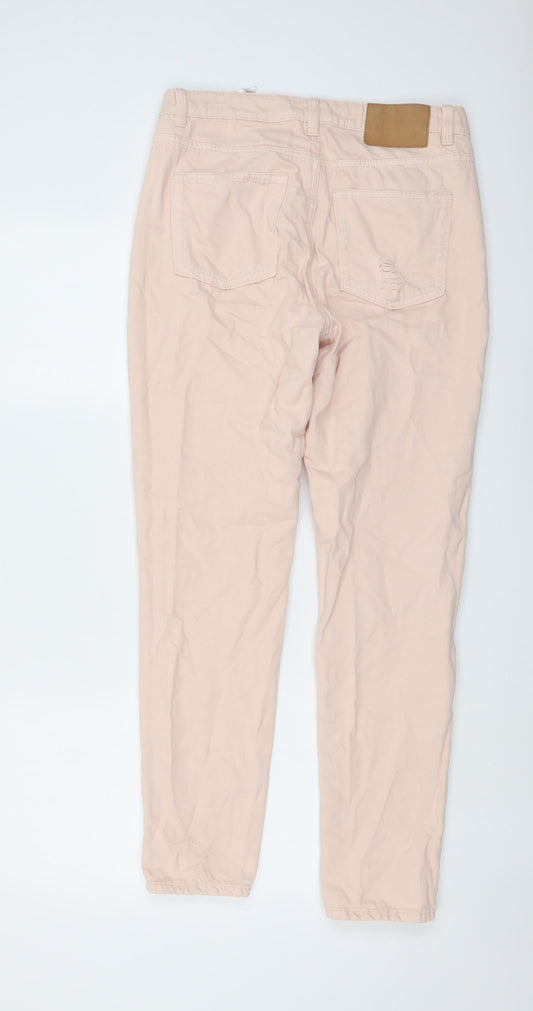 H&M Womens Pink Cotton Skinny Jeans Size 10 Regular Button