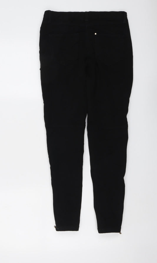 H&M Womens Black Cotton Skinny Jeans Size 6 L26 in Regular Button