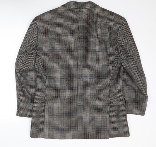 Dunn & Co Mens Brown Plaid Wool Jacket Suit Jacket Size 40 Regular