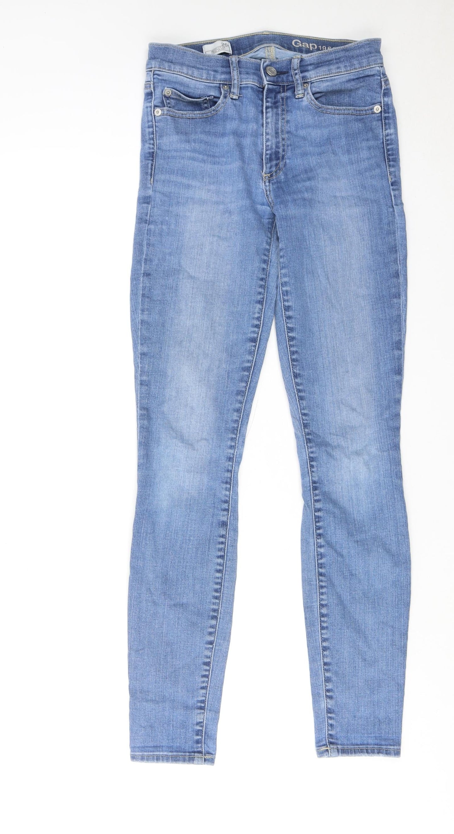Gap Womens Blue Cotton Skinny Jeans Size 26 in Regular Zip