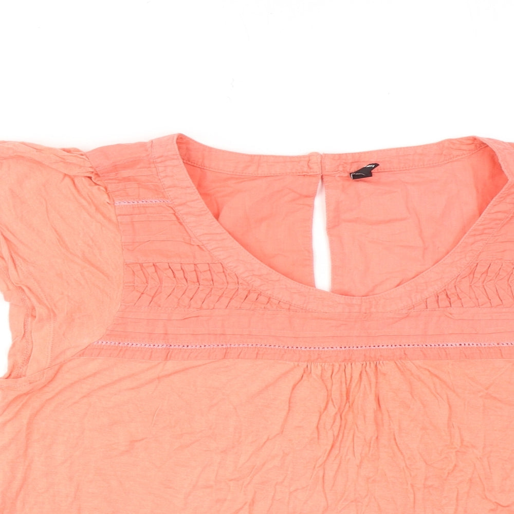 VERO MODA Womens Pink Viscose Basic Blouse Size M Round Neck