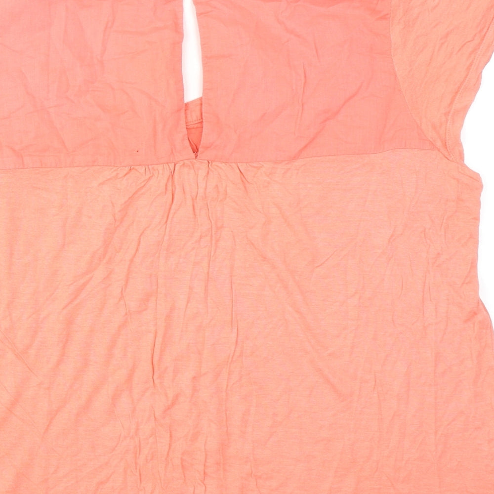 VERO MODA Womens Pink Viscose Basic Blouse Size M Round Neck