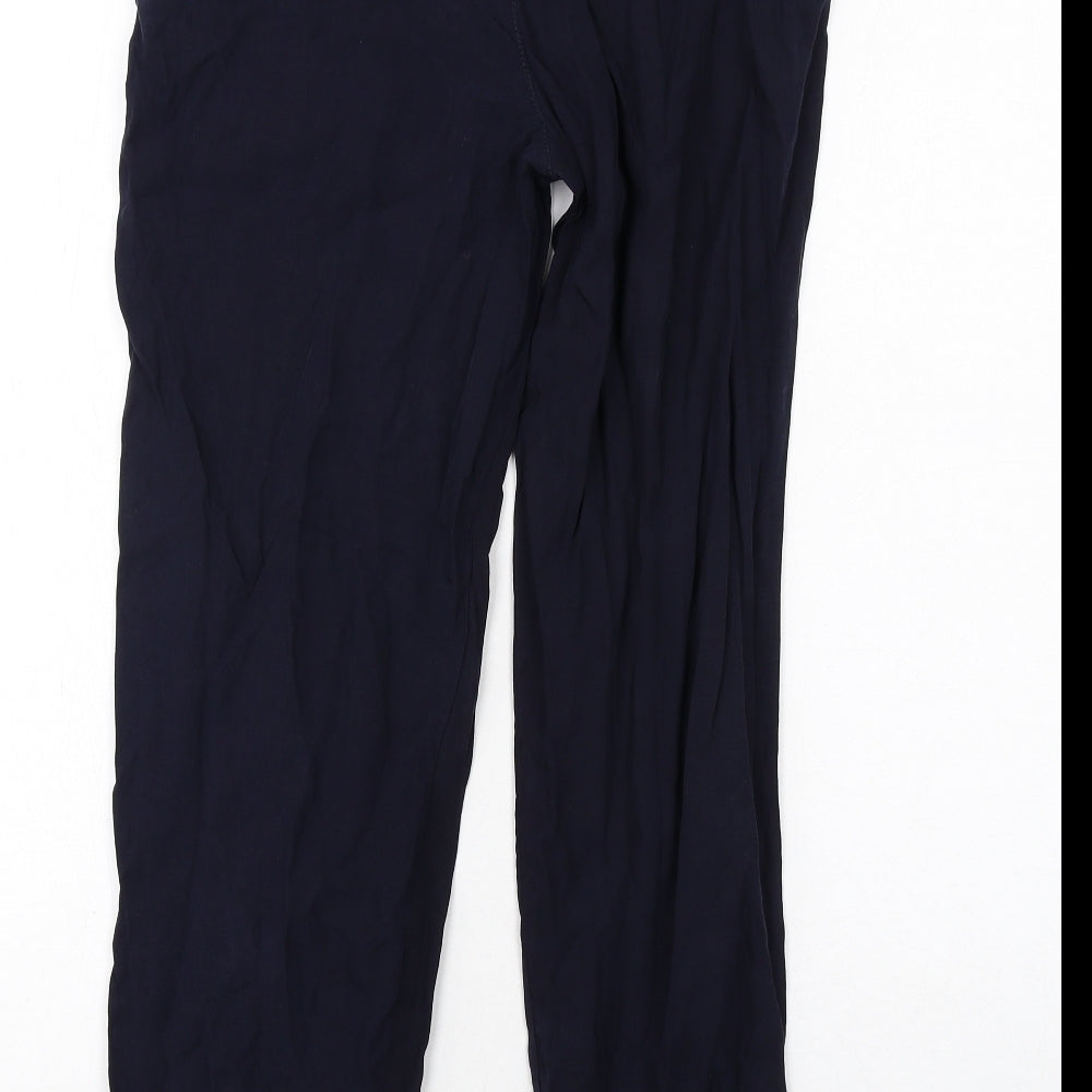 Zara Womens Blue Lyocell Trousers Size XS Regular Zip