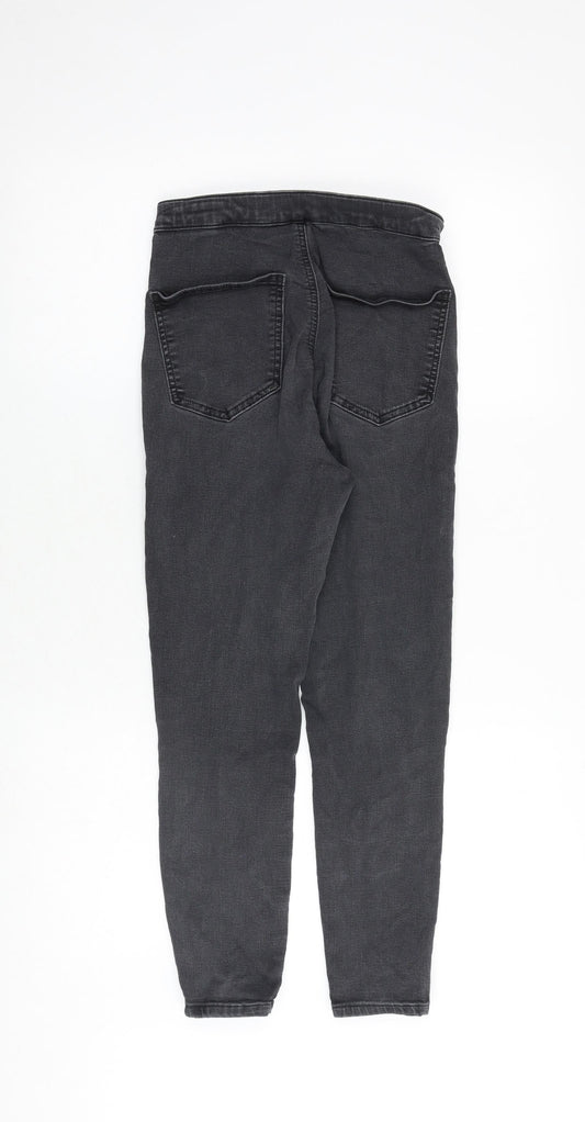 Topshop Womens Grey Cotton Skinny Jeans Size 28 in Regular Zip