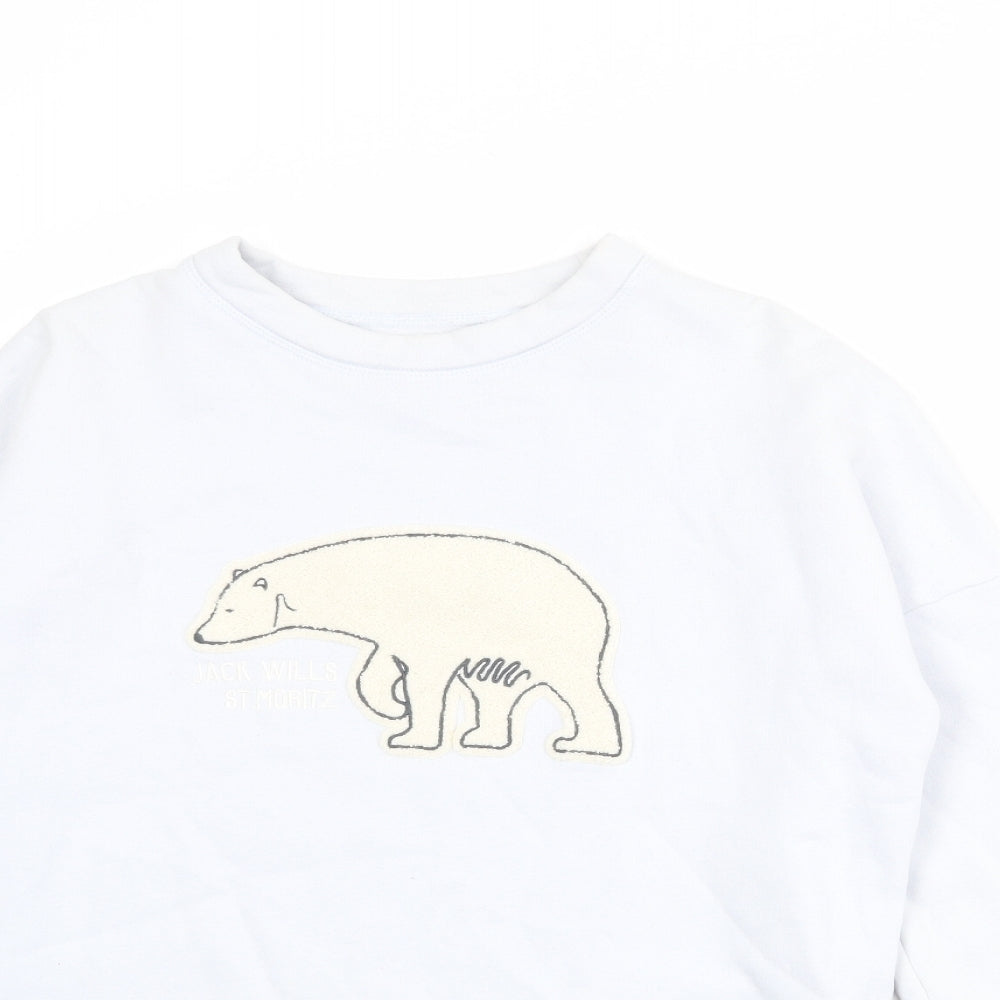 Jack Wills Womens Blue Cotton Pullover Sweatshirt Size M Pullover - Polar Bear