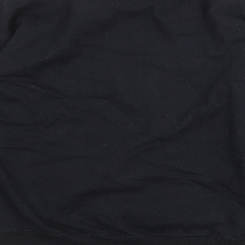 Brand and care label for ASOS women’s black cotton pullover sweatshirt, size M, pullover - i'm a seasonal latte girl