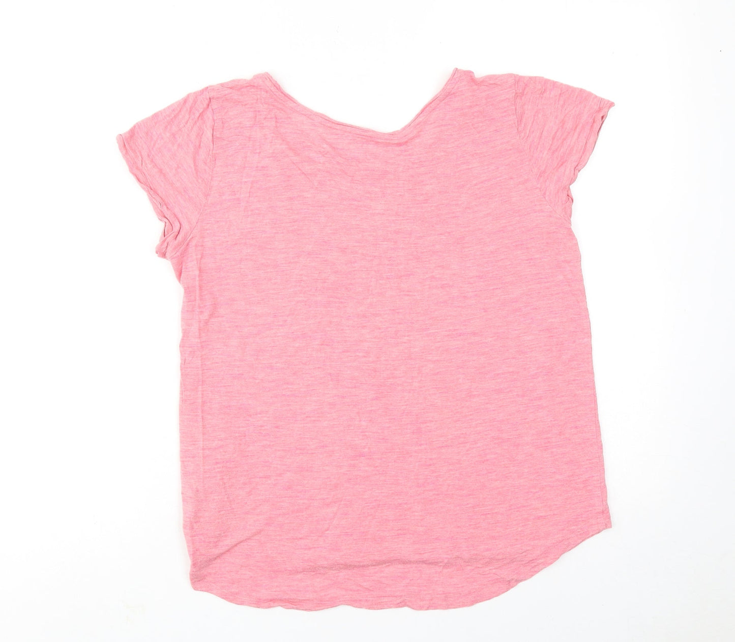 Gap Womens Pink Viscose Basic T-Shirt Size M Boat Neck
