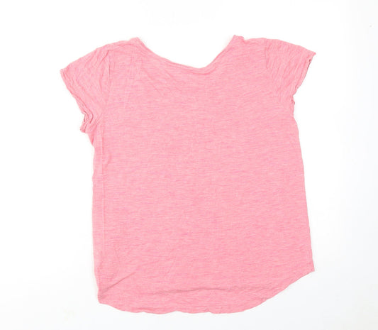 Gap Womens Pink Viscose Basic T-Shirt Size M Boat Neck