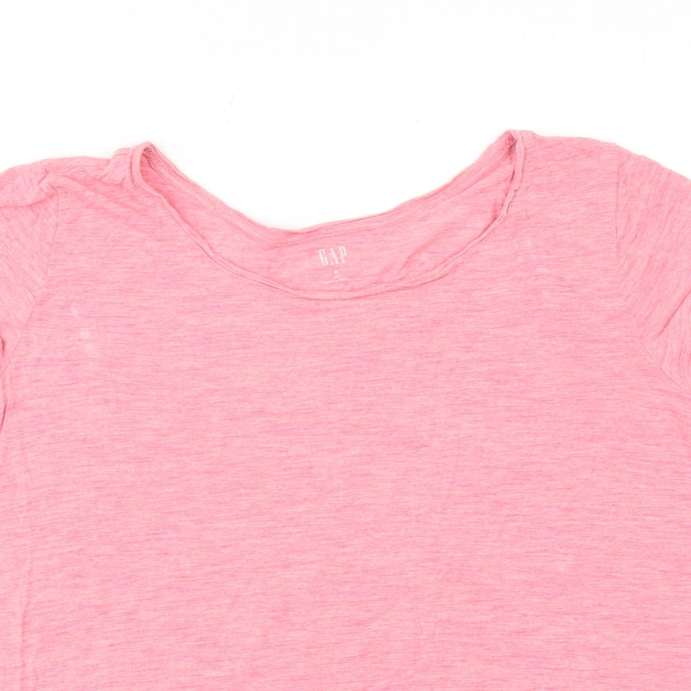 Gap Womens Pink Viscose Basic T-Shirt Size M Boat Neck