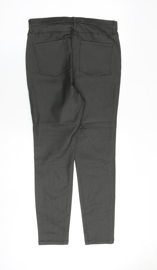 NEXT Womens Grey Viscose Trousers Size 14 Regular