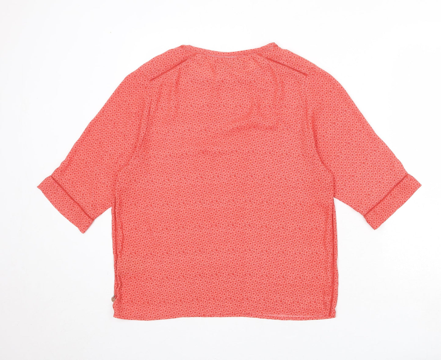 Scotch & Soda Womens Red Geometric Polyester Basic Blouse Size 6 Round Neck