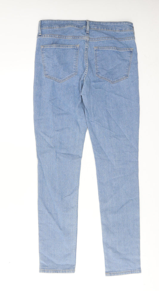 H&M Womens Blue Cotton Skinny Jeans Size 28 in Regular Zip