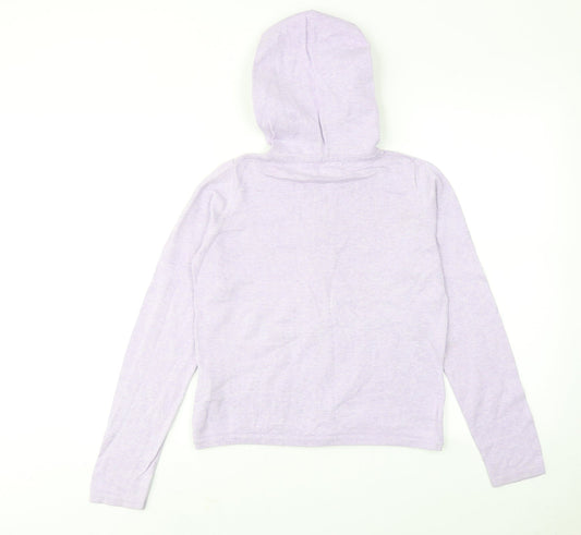 Womens UK 10 Regular Racing Green Purple Full Zip Hoodie