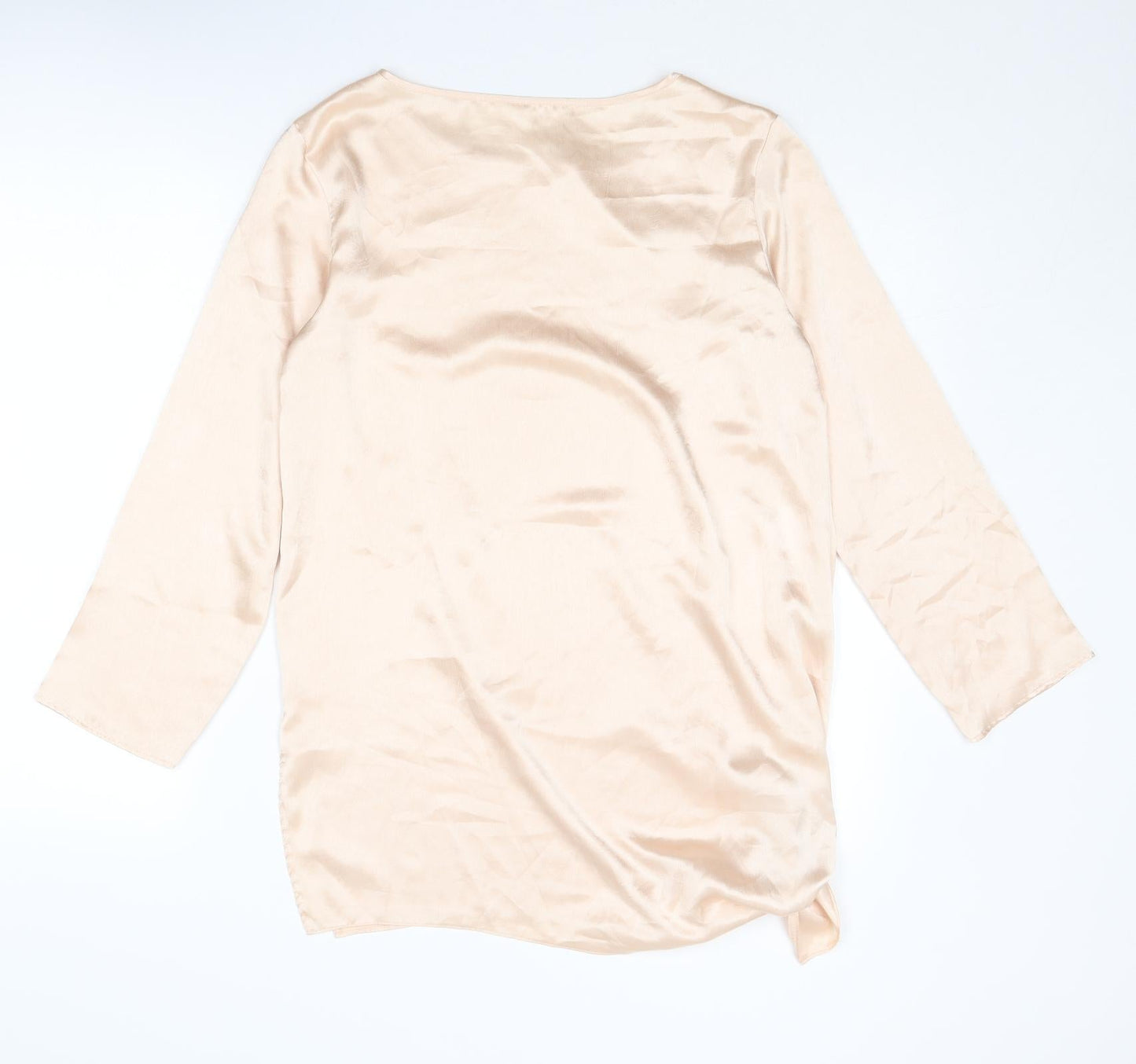 St Michael Womens Pink Polyester Basic Blouse Size 8 Boat Neck - Size 8-10