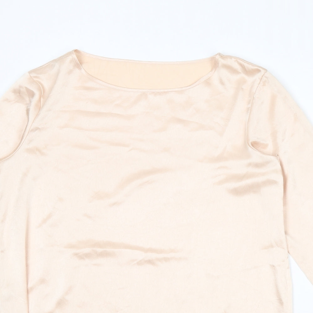 St Michael Womens Pink Polyester Basic Blouse Size 8 Boat Neck - Size 8-10