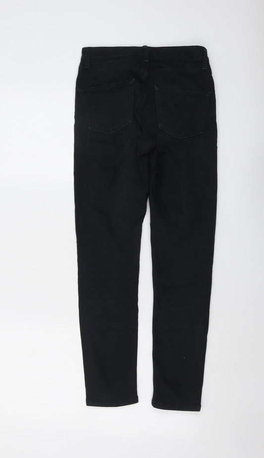 Topshop Womens Black Cotton Skinny Jeans Size 26 in L26 in Regular Button