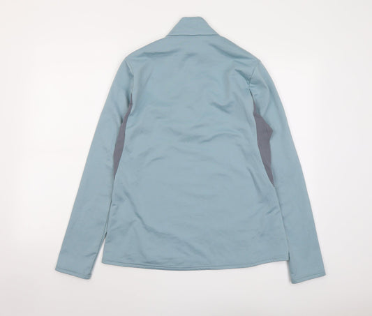 Quechua Womens Blue Colourblock Polyester Pullover Sweatshirt Size L Zip