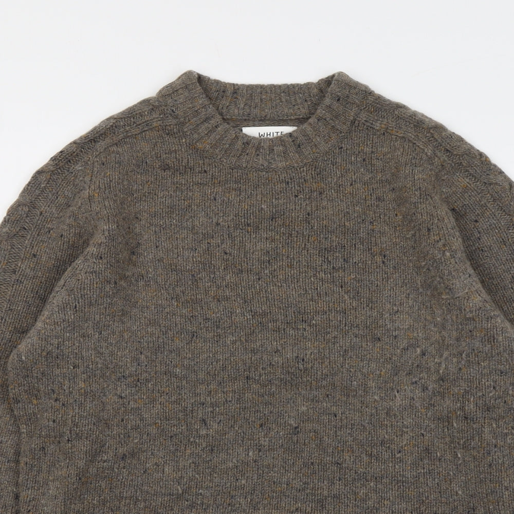 White Stuff Womens Brown Round Neck Wool Pullover Jumper Size S