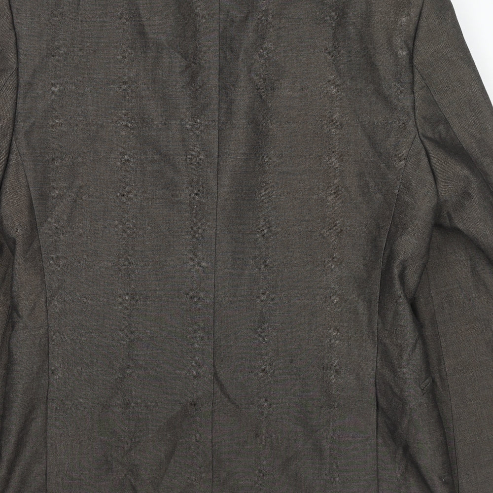 Brand and care label for Red Herring men’s grey polyester jacket suit jacket, size 38, regular