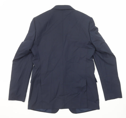 Marks and Spencer Mens Blue Polyester Jacket Suit Jacket Size 40 Regular