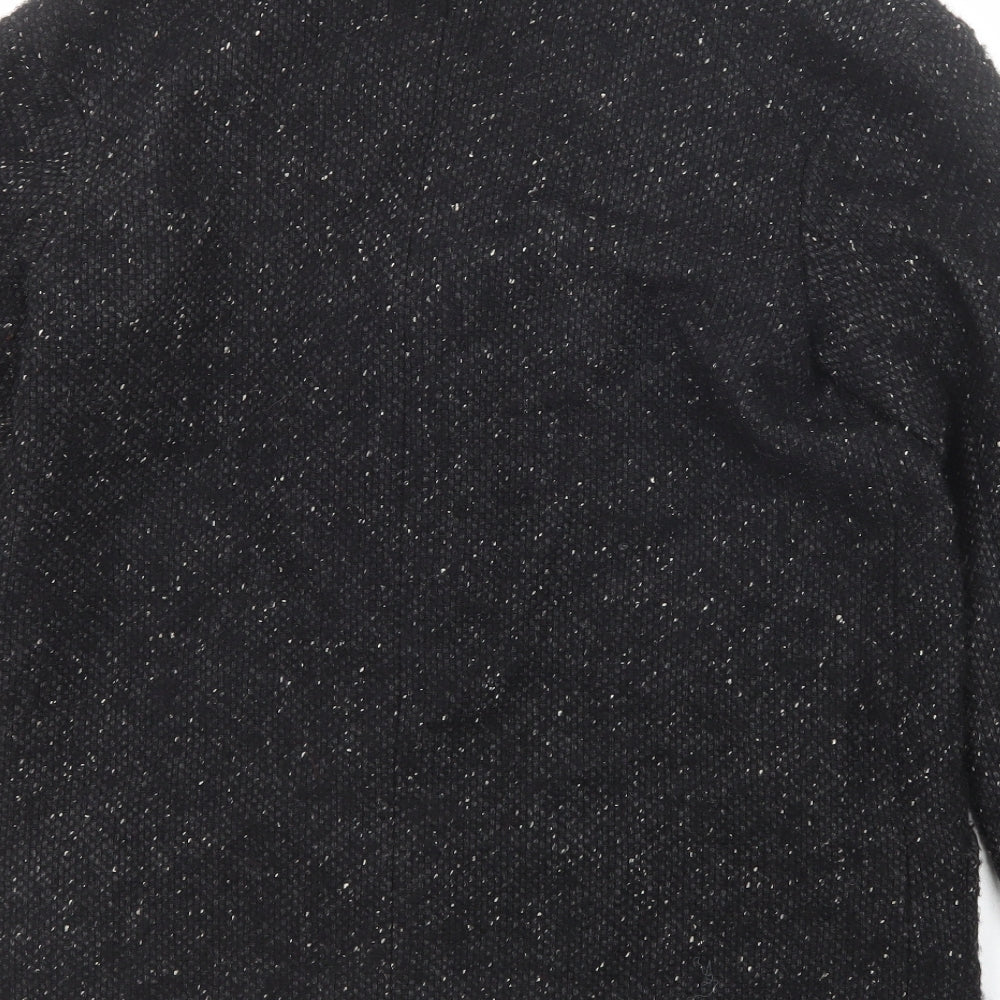 Mango Womens Black Jacket Blazer Size L Button - Speckled