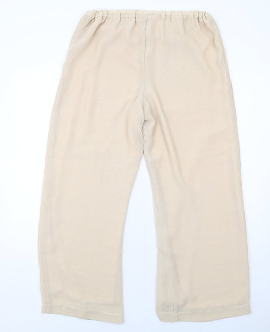 FOSBY Womens Beige Polyester Trousers Size 16 Regular