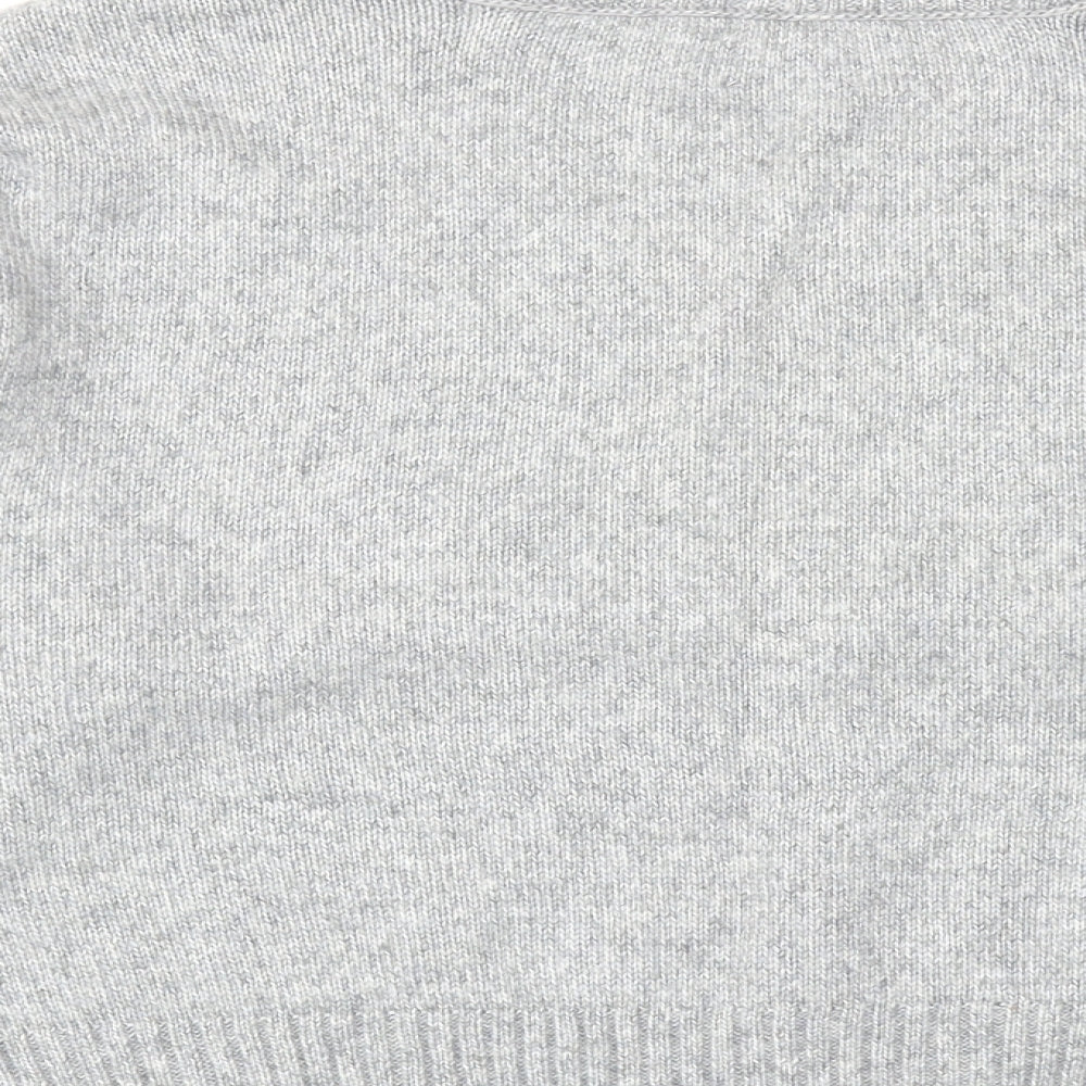 ASOS Womens Grey V-Neck Acrylic Pullover Jumper Size S