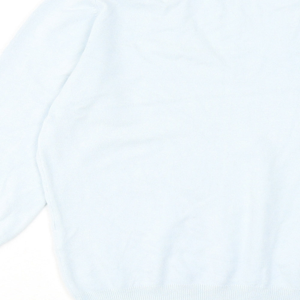 Marks and Spencer Womens Blue V-Neck Viscose Pullover Jumper Size 12
