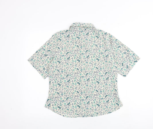 EWM Womens Multicoloured Floral Polyester Basic Button-Up Size 10 Collared