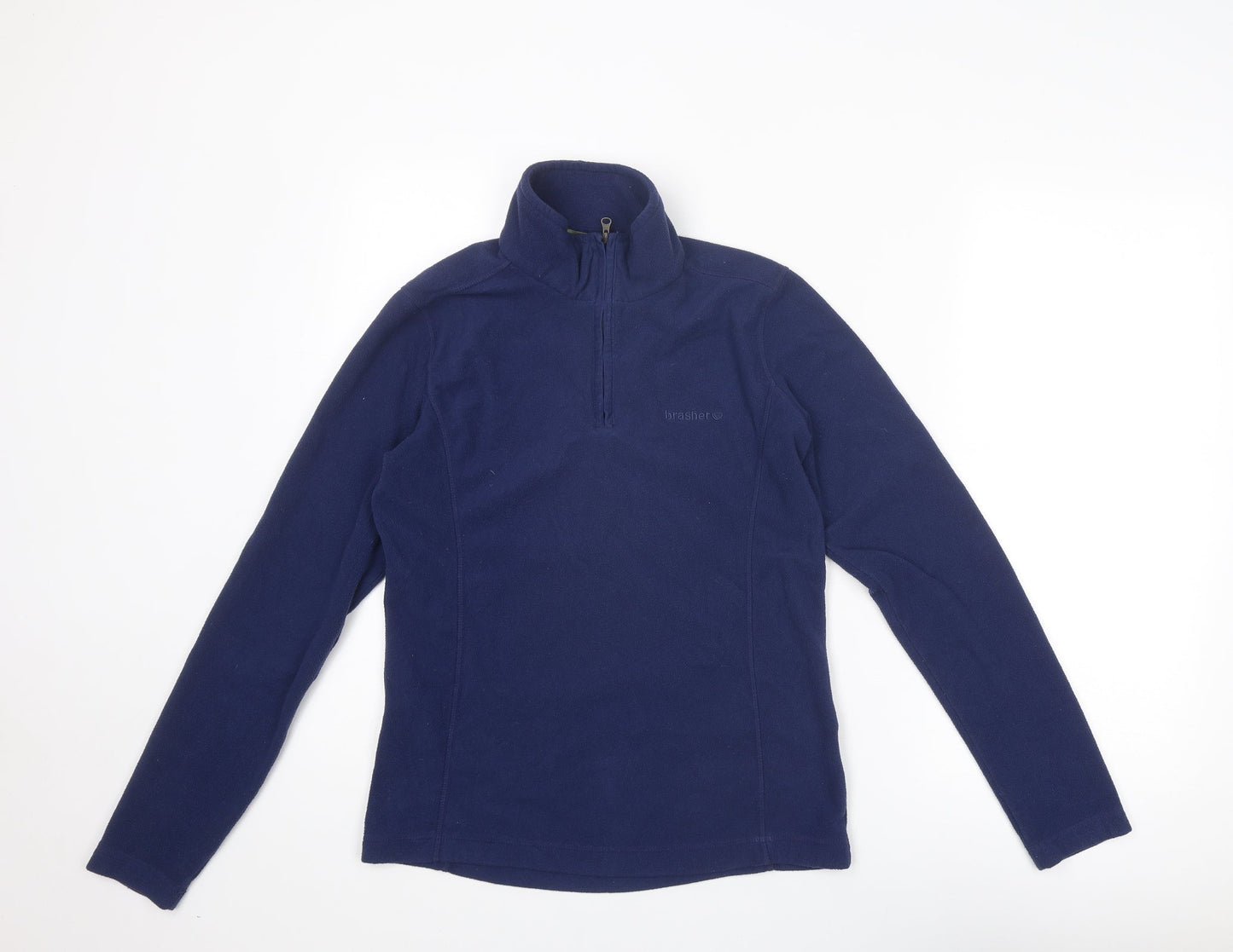 brasher Womens Blue Polyester Pullover Sweatshirt Size 10 Zip