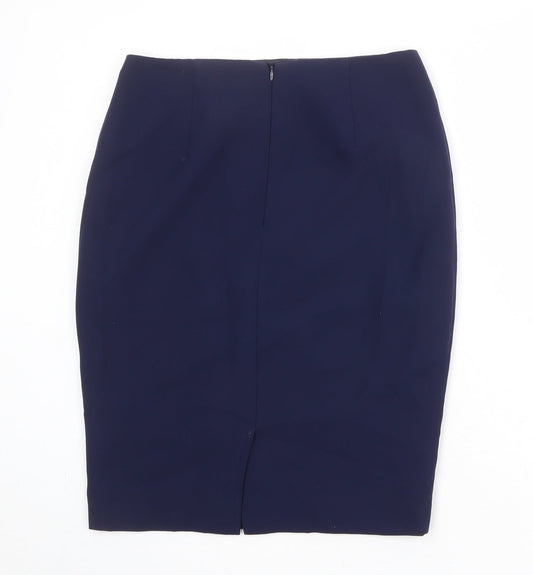Linea Womens Blue Polyester Straight & Pencil Skirt Size 10 Zip